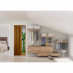 Porta a Soffietto da Interno 83x214 cm in PVC Caroline Legno Scuro - Vista aggiuntiva 2