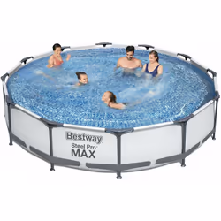 Piscina Fuori Terra Piscina Fuori Terra Rotonda ø366x76cm Bestway Power Steel Pro Frame 56416 Telaio in metallo trattato anti ...