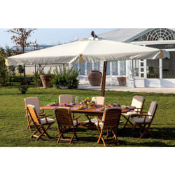 Bauer - Ombrellone Decentrato da Giardino in Legno 3x3m Aster Ecrù