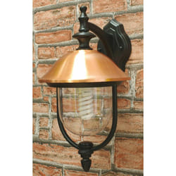 Lampada Lanterna da Parete 60W Bauer Copper Nero e Rame