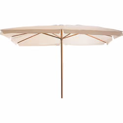 Ombrellone Ombrellone da Giardino in Legno 3x3m Bauer Bianco Struttura in Legno Diametro palo: 48 mm Top in Poliestere Dimens ...