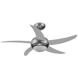 Bauer - Ventilatore da Soffitto 5 Pale e Lampada Ø130 cm 3 Velocità Silver