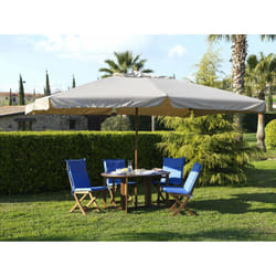 Bauer - Ombrellone da Giardino 3x4 m Palo Ø48 mm in Legno Impermeabile Ecrù