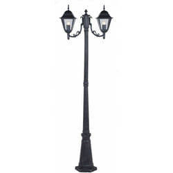 Lampione 2 Luci da Giardino H200cm in Alluminio Bauer Grigio