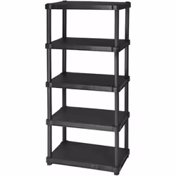 Scaffale Scaffale in Resina Antiurto 5 Ripiani 80x40x188 cm Bauer Nero Scaffale in resina antiurto 5 ripiani colore nero. Car ...