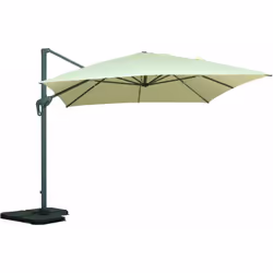 Ombrellone Ombrellone da Giardino Decentrato 3x3 m Struttura in Alluminio Bauer Ecrù Ombrellone Quadrato con palo laterale, s ...