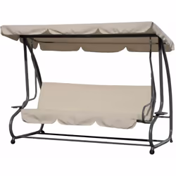 Dondolo Dondolo Sofà Letto da Giardino 3 Posti in Acciaio Bauer Beige Dondolo a sgancio rapido per trasormazione a letto con  ...