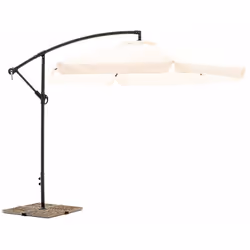 Ombrellone Ombrellone Decentrato Ø 300 cm in Acciaio Bauer Ecrù Ombrellone esagonale decentrato con struttura in acciaio vern ...
