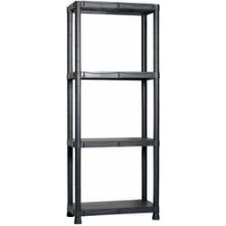 Scaffale in Resina Antiurto 4 Ripiani 60x30x143 cm Bauer Nero