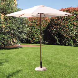 Ombrellone da Giardino Rotondo ø 2,5 m Struttura In Legno Bauer Bianco (base non inclusa). CARATTERISTICHE TECNICHE: - Strutt ...