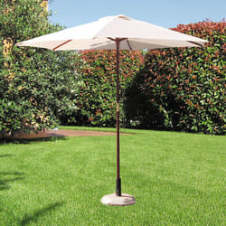 Ombrellone da Giardino ø 2,5 m Palo Ø38 mm Rotondo Struttura in Legno Bauer Bianco