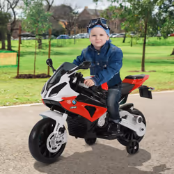 Moto Elettrica per Bambini 12V con Licenza BMW RR Nero e Rosso - Vista aggiuntiva 2
