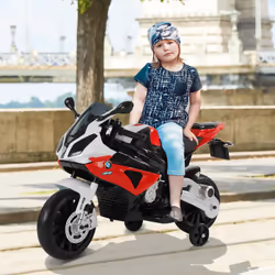 Moto Elettrica per Bambini 12V con Licenza BMW RR Nero e Rosso - Vista aggiuntiva 3
