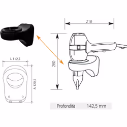 Asciugacapelli Phon a Pistola 1300W Vama Eternity Classic Acciaio Inox - Vista aggiuntiva 2