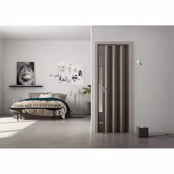 Porta a Soffietto da Interno 88,5x214 cm in PVC Florance Rovere Tortora - Vista aggiuntiva 2