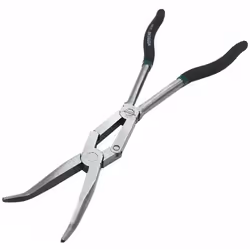 PINZA LUNGA 330 MM DOPPIO SNODO APERTURA BECCO A 45 Pinza a doppio snodo con becco lungo piegato a 45 e con apertura di 5 cm ...
