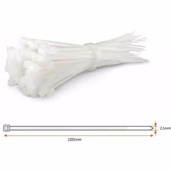 200 PEZZI FASCETTE DI CABLAGGIO FASCETTA 2.5 X 100 MM IN NYLON BIANCO FASCETTE DI CABLAGGIO DIMENSIONI: 2.5x100mm MATERIALE: ...
