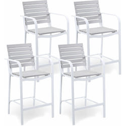 Set 4 Sgabelli da Bar 55,5x54,5x107 cm in Alluminio Kraus Modigliani Bianchi e Grigi