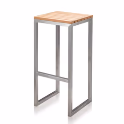 Set Bar Tavolo e 6 Sgabelli da Giardino in Acciaio e Sumpar Wood Kraus Donatello - Vista aggiuntiva 3