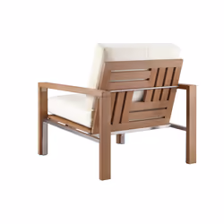 Set Salotto da Giardino in Acciaio e Sumpar Wood Divano 2 Poltrone e Tavolino Kraus Donatello - Vista aggiuntiva 3