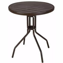 Tavolino Tavolino da Giardino Ø60 cm in Acciaio Becker Wood Marrone Tavolo tondo da giardino modello Wood marrone, struttura ...