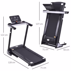 Tapis Roulant Elettrico Pieghevole 500W con Schermo LCD Nero - Vista aggiuntiva 3