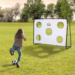 Porta da Calcio 2 in 1 con Rete 240x88x171,5 cm in Metallo - Vista aggiuntiva 2