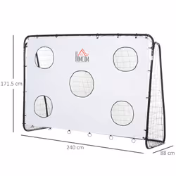 Porta da Calcio 2 in 1 con Rete 240x88x171,5 cm in Metallo - Vista aggiuntiva 3
