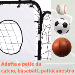 Porta da Calcio 2 in 1 con Rete 240x88x171,5 cm in Metallo - Vista aggiuntiva 4