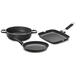 Batteria di Pentole 3 Pezzi in Alluminio Pressofuso Antiaderente Olympia Hard Cook