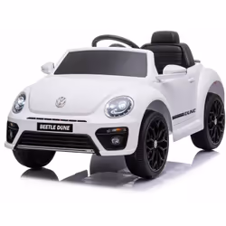 Macchina elettrica Macchina Elettrica per Bambini 12V 1 Posto Volkswagen Maggiolino Beetle Small Bianca Batteria 12V - 4,5Ah ...