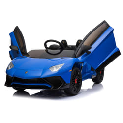 Macchina Elettrica per Bambini 12V con Licenza Lamborghini Aventador Roadster SV Blu