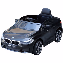 Macchina Elettrica per Bambini Macchina Elettrica per Bambini 6V BMW 6GT Nera Macchina Elettrica BMW 6GT per Bambini con Tele ...