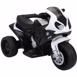 Moto Elettrica Moto Elettrica per Bambini 6V BMW S 1000 RR Bianca Parti per un'avventura con il triciclo elettrico BMW con li ...