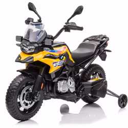 Moto Elettrica Moto Elettrica per Bambini 12V BMW F 850 GS Gialla Dimensioni: 111x62x76 cm Motore: 2x550W Ruote in EVA Batter ...