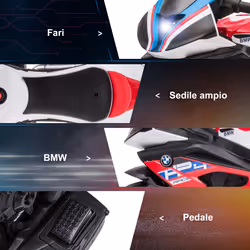 Moto per Bambini 6V con Licenza BMW HP4 con Fari Rosso - Vista aggiuntiva 4