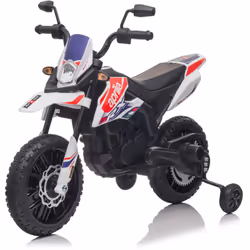 Moto Elettrica Moto Elettrica per Bambini 12V con Licenza Aprilia RX-125 Motocross Bianca Questa moto elettrica per bambini A ...