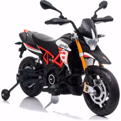 Moto Elettrica Moto Elettrica per Bambini 12V Aprilia Dorsoduro Rossa Batteria: 12V 7AH 2 Motori da 25W Musica Luci Suoni Ing ...