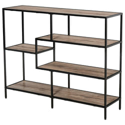 Libreria Scaffale 5 Ripiani 120x32x95 cm in Legno e Metallo Nero