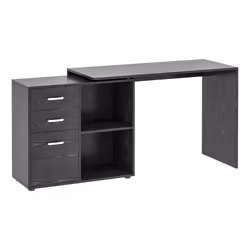 Scrivania da Ufficio ad Angolo Porta PC 117x83,5x76 cm in Legno Nera - Vista aggiuntiva 4
