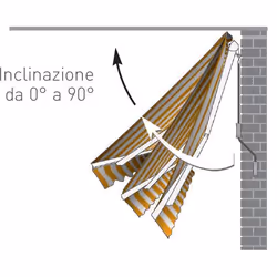 Tenda da Sole Barra Quadra 400x300 cm Tessuto in Acrilico Masi Riga Gialla - Vista aggiuntiva 3