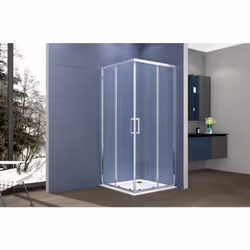 Box angolare ante scorrevoli Box doccia angolare 100x100 cm con ante scorrevoli in cristallo temperato 6mm H 195cm cromato - ...