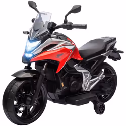 Moto Elettrica Moto Elettrica per Bambini Licenza Honda con Fari e Rotelle Rosso Scatena il divertimento dei tuoi giovani pil ...