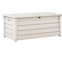 Baule Baule da Esterno Keter Brightwood 145x69,7x60,3 cm in Resina Bianco Il baule da piscina Brightwood è un'aggiunta elegan ...