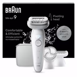 Braun Silk-épil 9 9-061, Epilatore Elettrico Donna Per Una Epilazione Facile, Pelle Liscia a Lungo, Bianco/Argento - Vista aggiuntiva 8