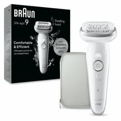 Braun Silk-épil 9 9-011, Epilatore Elettrico Donna Per Una Epilazione Facile, Pelle Liscia a Lungo, Bianco/Argento