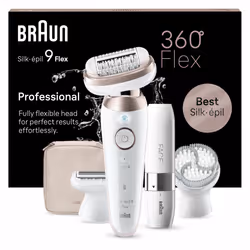 Braun Silk-épil 9 Flex 9-360 3D, Epilatore Elettrico Donna Per Epilazione Semplice, Bianco/Rosa - Vista aggiuntiva 8