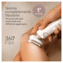 Braun Silk-épil 9 Flex 9-041 3D, Epilatore Elettrico Donna Per Epilazione Semplice, Bianco/Oro