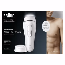 Braun Silk-expert Pro Epilatore Luce Pulsata Silk·expert Pro 5, Epilazione A Casa Tua, Con Custodia, Rasoio Uomo Gillette, 2 Testine, PL5145 - Vista aggiuntiva 8