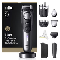 Braun BeardTrimmer 9 BT9560 Batteria 52 2 cm Bagnato e secco Nero, Grigio